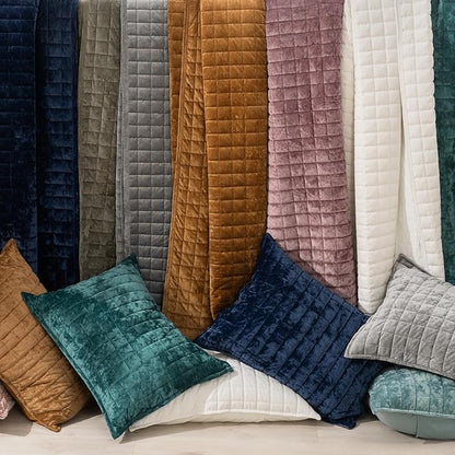 RECYCO Luxury Velvet Quilt Set Twin/Twin XL Size, Lightweight Velvet Comforter Set, Oversized Bedspread Coverlet Quilted Bedding Set, with 1 Matching Pillow Sham, for All Season, Dusty Mauve Pink