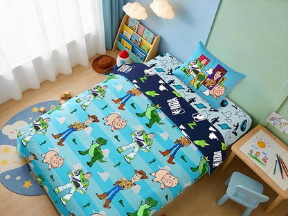 Northwest Disney Toy Story Twin Comforter Set, Reversible Buzz Lightyear & Woody Design, Ultra Soft Fade Resistant Microfiber Kids Bedding Set, Officially Licensed