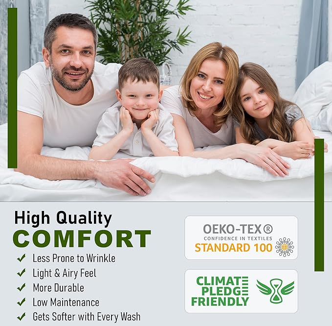 RUVANTI 100% Cotton Sheets – Full Size Percale Bedding, Cooling & Breathable Floral Design, Durable with a Crisp, Soft & Comfortable Feel, 16" Deep Pocket, 4-Piece Set, Idiomatic Expression