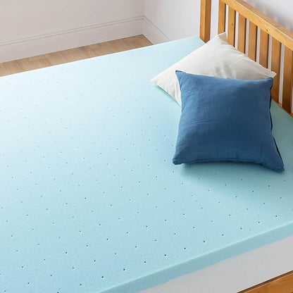 Best Price Mattress 2 Inch Ventilated Memory Foam Mattress Topper, Cooling Gel Infusion, Dorm Essentials, Queen