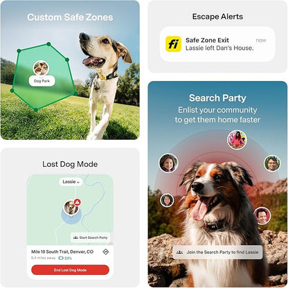 Fi Series 3+ GPS + Health Dog Collar, Yellow, X-Large, 12-Month Membership | Smart GPS dog collar with live tracking, health & behavior, Escape Alerts, LED light. Waterproof and Apple Watch compatible.