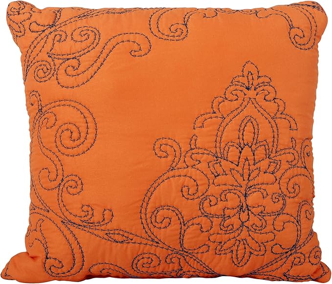 Home Soft Things Damask 4 Piece Bedspread Set, Scalloped Edge Reversible Quilt Coverlet Comforter Prewashed Bedding Set, Matelasse Embossed Floral Solid Pattern,Nectarine Oversize Queen(110" x 120")