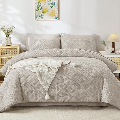 Andency California King Comforter Set Linen - 7 Pieces Bed in a Bag Cal King Bedding Comforter Sets, Tufted Lightweight Fluffy Bed Set with Comforter, Sheets, Pillowcases & Shams
