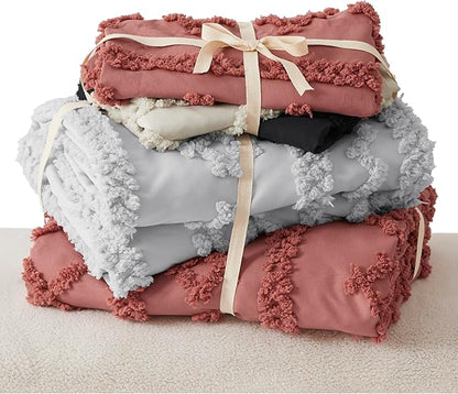 Bedsure Boho Duvet Cover King Size, Soft & Comfortable Elegant Design Boho Bedding for Decoration, Machine Washable Comforter Cover for All Seasons,Includes 1 Duvet Cover & 2 Pillow Shams,Black