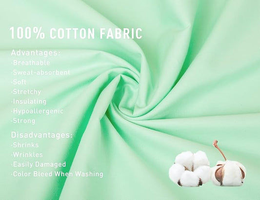 Sunflower Body Pillowcase 100% Cotton Long Pillow Cover/Case Envelope Closure 1 Pack, 20×54 inches Zephyr Green, Soft and Breathable