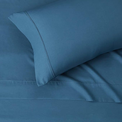 Amazon Basics Lightweight Super Soft Microfiber 3 Piece Bed Sheet Set with 14-Inch Deep Pockets, Easy Care, Twin XL, Dark Teal, Solid