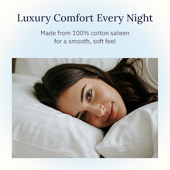 California Design Den King Pillow Cases Set of 2 Cotton - 400 Thread Count Sateen, Natural 100% Cotton King Pillowcases, Soft, Roomy and Breathable - Silver
