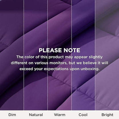 Bedsure Comforter Duvet Insert - Quilted Comforters Cal King Size, All Season Duvet, GentleSoft Down Alternative Bedding Blanket, with 8 Tabs, Gifts for Women/Men, Purple, California King 96X102 Inch