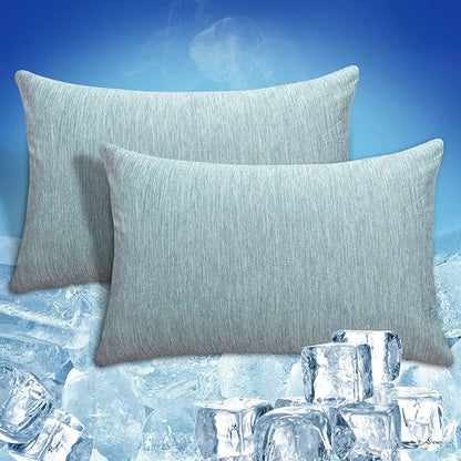 CHOSHOME Cooling Pillow Cases Zipper Pillow Covers Q-Max > 0.45 Zippered Pillowcases for Hot Sleepers, Soft, Breathable, Skin-Friendly, 2 Pack (King, 20"x36", Green)