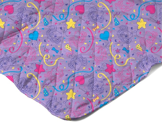 Northwest My Little Pony Pony Party Quilted Blanket, Comfy Throw, Adults Boys Girls, Soft Lightweight Bedding for Bed, or Couch, 60 x 80 inches
