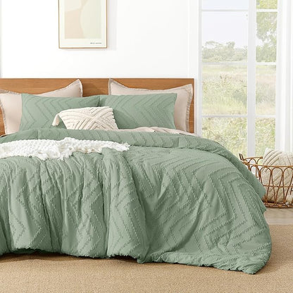 Litanika Sage Green Full Comforter Sets, Lightweight Fluffy Bedding Comforter Sets for Bed, 3 Pieces Down Alternative Comforter Bed Set Gift Choice (79x90Inches, 1 Comforter and 2 Pillow Shams)