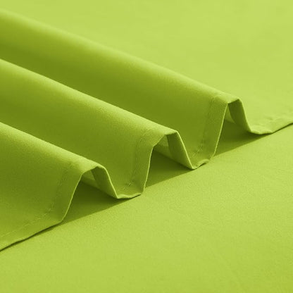 Elegant Comfort Luxurious 1500 Premium Hotel Quality Microfiber Three Line Embroidered Softest 4-Piece Bed Sheet Set, Wrinkle and Fade Resistant, Full, Lime