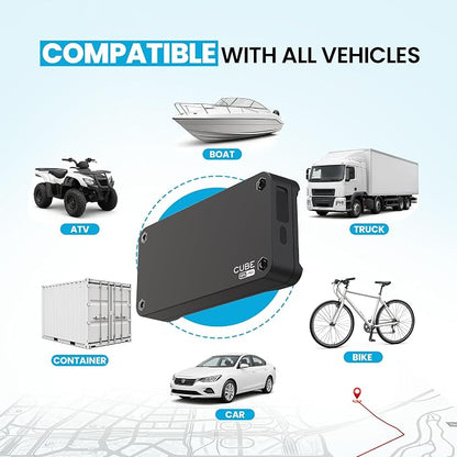 Cube Pro Real-Time GPS Tracker for Cars & Trucks w/ 4G LTE & 1 Year Battery | IP67 Waterproof Hidden Magnetic Tracking Device for Cars, Fleets, Trailers - Pinpoint Accuracy w/ Smart Alerts & Geo-Fencing
