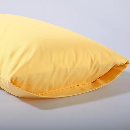 Evolive Ultra Soft Brushed Microfiber Standard Size 20"x30" Pillowcases Pair Set of 2 with Envelope Closure (20"x30" Standard, Yellow)