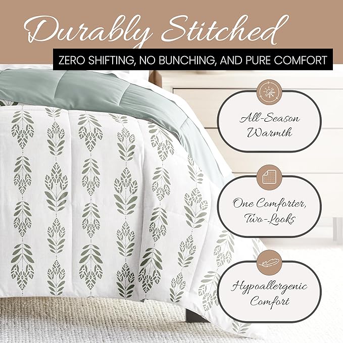 Linen Market Reversible Twin Size Comforter Set (2 Piece) - Bring Luxury Home with Our Soft and Lightweight Down Alternative Comforter Twin Set - This Includes Your Twin Comforter and 1 Pillow Sham