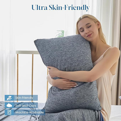 CHOSHOME Cooling Pillow Cases Zipper Pillow Covers Q-Max > 0.45 Zippered Pillowcases for Hot Sleepers, Soft, Breathable, Skin-Friendly, 2 Pack (Queen, 20"x30", Navy Blue)