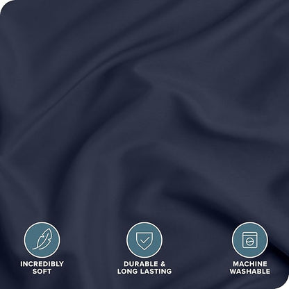 Bare Home Bedding Duvet Cover California King Size - Premium 1800 Super Soft Collection - Lightweight, Cooling - Soft Breathable Bedding Duvet Cover (Cal King, Midnight Blue)