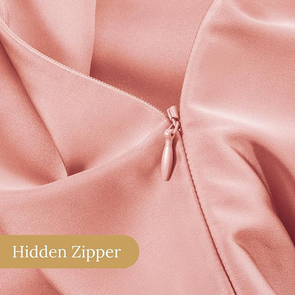 INFIIXSO Mulberry Silk Pillowcase for Hair and Skin, Silk Pillow Cases Queen Size with Hidden Zipper 20"x30", Extraordinary Smooth and Soft Cooling Pillow Cases for Hot Sleepers(Blush Pink, 1 Pack)