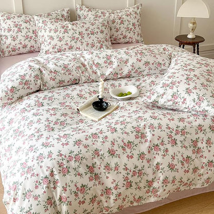 HighBuy Full Size Comforter Set Girl Pink Floral Printed Bedding Comforter Set Bed Cooling Bedding Comforter Sets Cute Floral Comfy Comforter with 2 Pillowcases Full Size,Skin Friendly