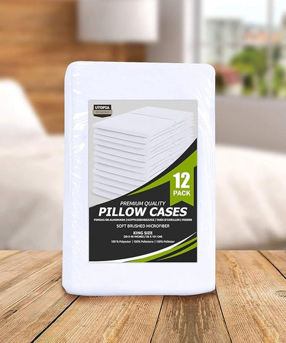 Utopia Bedding King Pillow Cases - 120 Pack - Envelope Closure - Soft Brushed Microfiber Fabric - Pillow Covers 20 X 40 Inches (King, White)