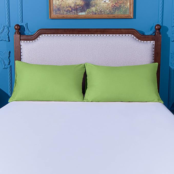 NTBAY King Pillowcase Set - 2 Pack Brushed Microfiber 20x36 Pillowcases - Soft, Wrinkle-Free, Fade-Resistant, Stain-Resistant, Sage Green Pillowcases with Envelope Closure - 20x36 Inches, Sage Green