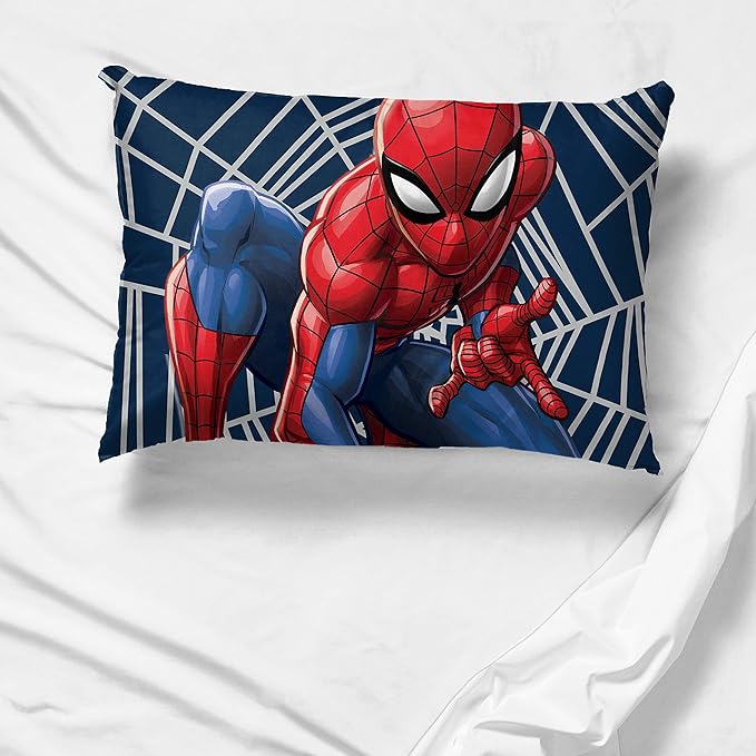 Jay Franco Kids Marvel Spiderman Reversible Pillowcase – Pillow Cover ONLY – 20 x 30 Inch Standard Size Super Soft with Double-Sided Design, Official Marvel Product