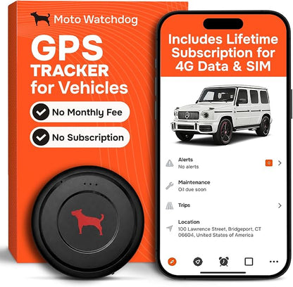 GPS Tracker for Vehicles, No Monthly Fee, No Subscription | Up to 1-Month Battery, Real-Time Location, Speeding Monitoring, Route History, Geofence