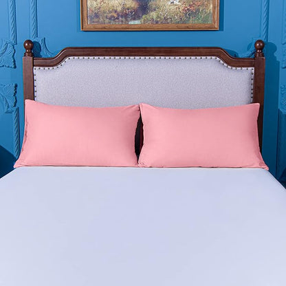 NTBAY Queen Pillowcase Set - 4 Pack Brushed Microfiber 20x30 Pillowcases - Soft, Wrinkle-Free, Fade-Resistant, Stain-Resistant, Pink Pillowcases with Envelope Closure - 20x30 Inches, Pink