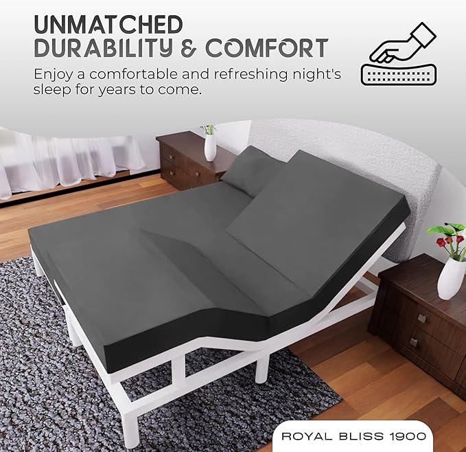 Split California King Sheets Sets - 5 Pcs Set - California King Split Sheets for Adjustable Bed Cal King Split Adjustable Bed Sheets (Dark Grey)