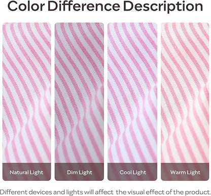 JELLYMONI 100% Natural Cotton 3pcs Striped Duvet Cover Sets,White with Pink Stripes Pattern Printed Comforter Cover,with Zipper Closure & Corner Ties(King Size)