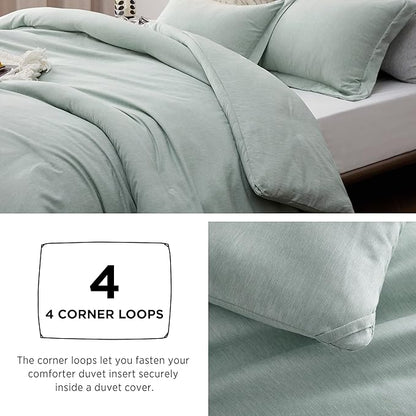 Bedsure King Size Comforter Set - Mint Green Soft Bedding for All Seasons, Cationic Dyed Bed Set, 3 Pieces, 1 King Size Comforter (104"x90") and 2 Pillow Shams (20"x36"+2")
