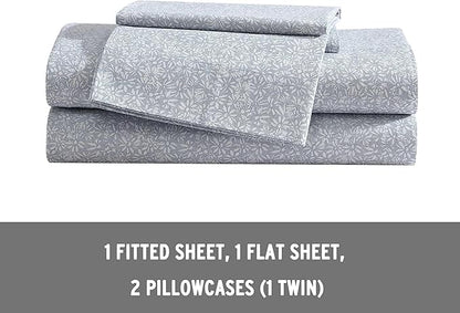Eddie Bauer - King Sheets, Cotton Percale Bedding Set, Cool & Breathable Home Decor (Little Blossom, King)