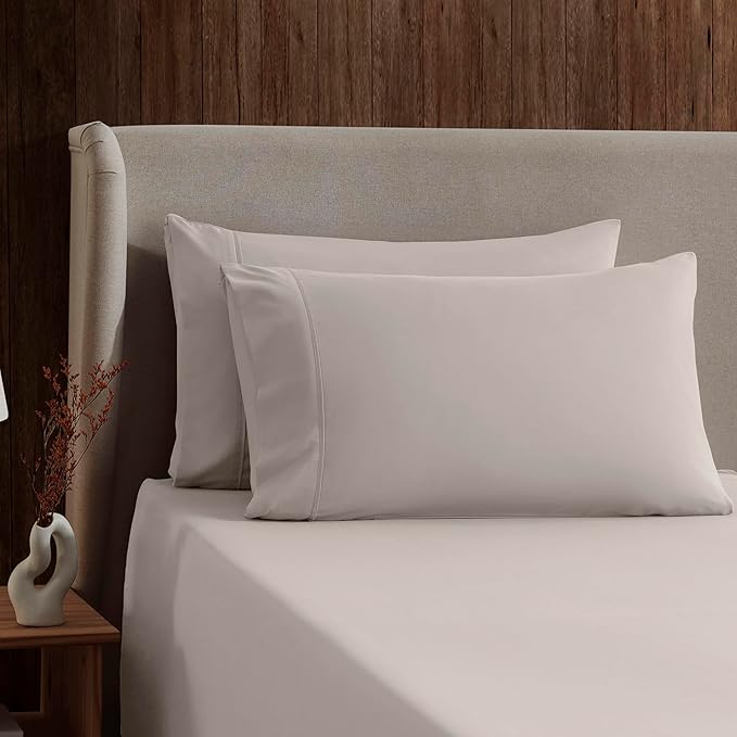 Nestl Queen Sheet Set - Luxury 1800 Ultra-Soft Microfiber Bed Sheets - Double Brushed - Deep Pockets - Easy Fit - 4 Piece Set - Bedding Sheets & Pillowcases (Queen, Linen)