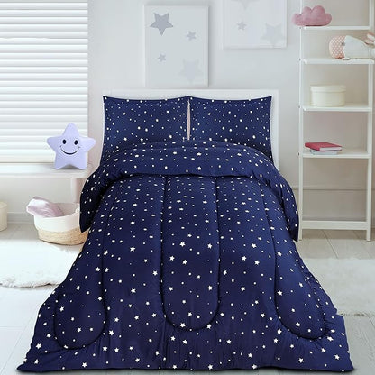 Utopia Bedding Star Kids Comforter Set with 2 Pillow Shams, 3 Piece Soft Microfiber Twin Bed Comforter with Pillow Shams, Printed Kids Bedding for Boys and Girls, Lightweight, Breathable,Easy Care