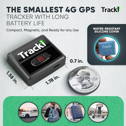 Tracki Mini GPS Tracker, Subscription Required, Cancel Anytime – Universal Compact 4G LTE Tracker for Vehicles (Tracker + 2Y Subs.)