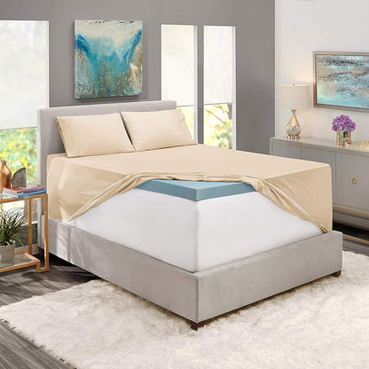 Hearth & Harbor Extra Deep Pocket Sheets - Fits Mattress 18-24 Inches Deep - Extra Deep Pocket Full Size Sets - 6 Piece Full Size - Full - Cream