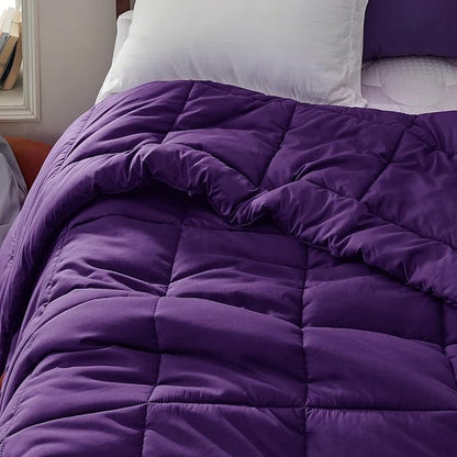 Bedsure Comforter Duvet Insert - Quilted Comforters Twin XL Size, All Season Duvet, GentleSoft Down Alternative Bedding Blanket, with 8 Tabs, Gifts for Women/Men, Purple, Twin XL 92 x 68 Inches