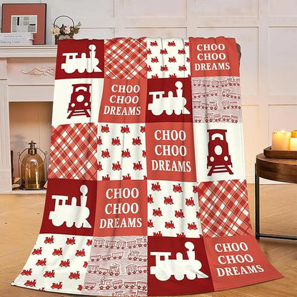 Train Blanket Super Soft Warm Fluffy Fleece Flannel Transportation Throw Blanket Cozy Fuzzy Plush Stuff Bedding Blankets Gifts for Teens Boys Kids Women Girls Adults 60"X50"