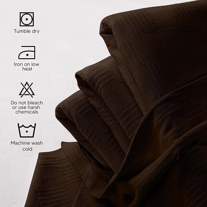 Utopia Bedding Brown 100% Cotton Blanket [Queen Size - 90x90 Inch] Lightweight, Soft and Breathable Thermal Blanket for All Seasons