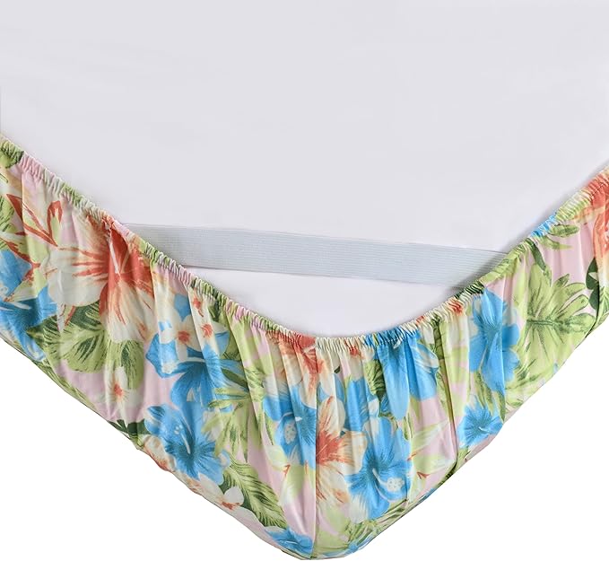 Elegant Comfort Softest and Coziest 6-Piece Sheet Set - 1500 Premium Hotel Quality Microfiber - Deep Pocket, Wrinkle Resistant 6-Piece Floral Magnolia Pattern Bed Sheet Set, California King, Magnolia