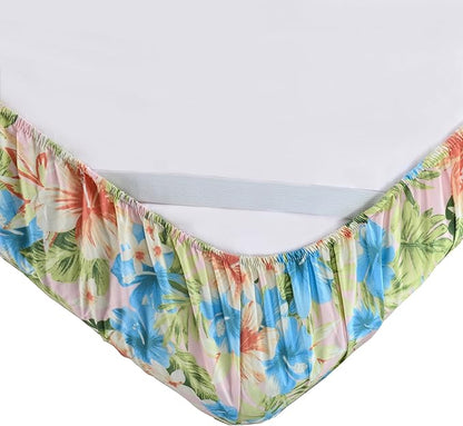 Elegant Comfort Softest and Coziest 6-Piece Sheet Set - 1500 Premium Hotel Quality Microfiber - Deep Pocket, Wrinkle Resistant 6-Piece Floral Magnolia Pattern Bed Sheet Set, Twin, Magnolia