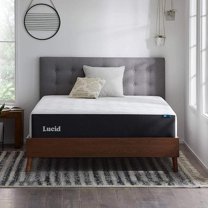 Lucid 12 Inch Memory Foam Mattress - Medium Firm Feel - Infused with Refreshing Bamboo Charcoal and Cooling Gel - Bed in a Box - Temperature Regulating - Pressure Relief - Breathable - King Size