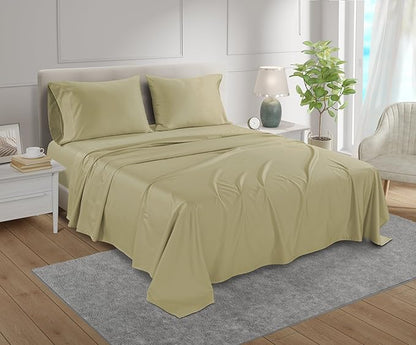 100% Cotton Sheets California King Size Sheets Set, CalKing Sheet Set, 800 Thread Count Sateen Weave Luxury Hotel Sheets, Naturally Cool Long Staple Egyptian Cotton, No Pilling & Shrink - Seafoam