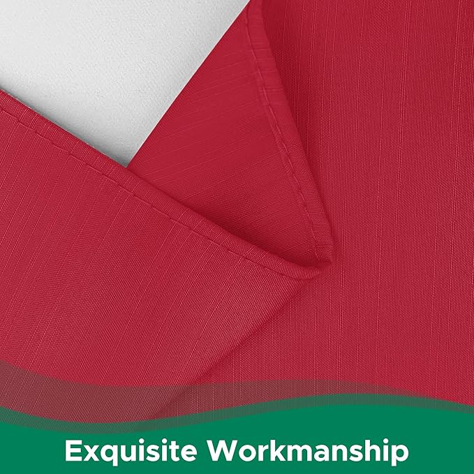 Biscaynebay Wrap Around Bed Skirts for Full & Full XL Beds 15" Drop, Red Adjustable Elastic Dust Ruffles Easy Fit Wrinkle & Fade Resistant Silky Luxurious Fabric Machine Washable