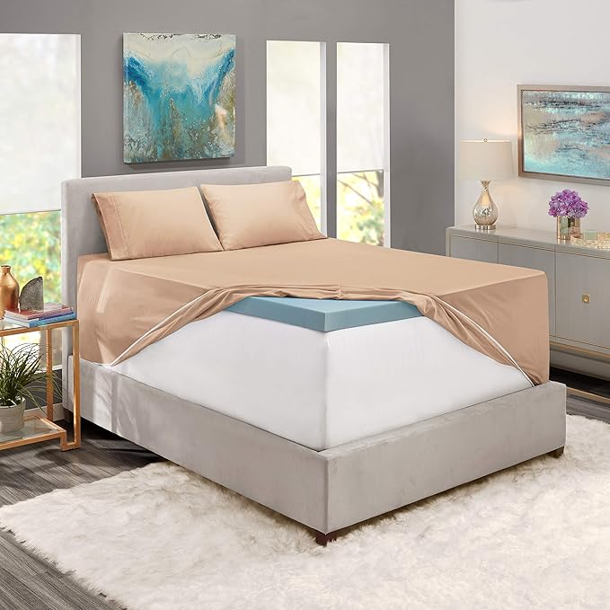 Hearth & Harbor Extra Deep Pocket Sheets - Fits Mattress 18-24 Inches Deep - Extra Deep Pocket Twin XL Sheets Sets - 4 Piece Twin XL Size - Taupe