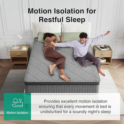 Novilla 10 inch Full Size Mattress, NanoGEL™ Full Mattress with Smarts™ Coil for Motion Isolation & Pressure Relief & Cool Night Sleep, Medium Firm Hybrid Mattresses in a Box, CertiPUR-US Certified