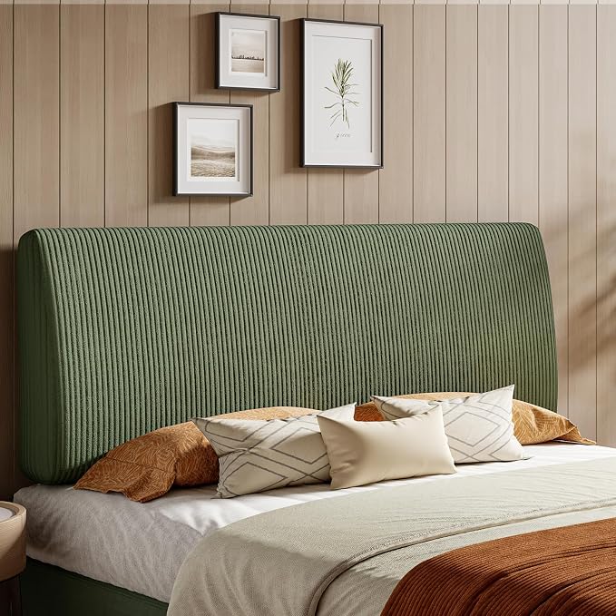 4.7" Upholstered Headboard for King Size Bed, Height Adjustable and Ergonomic Headboard, Easy Assemble, Sturdy and Durable, Olive Green