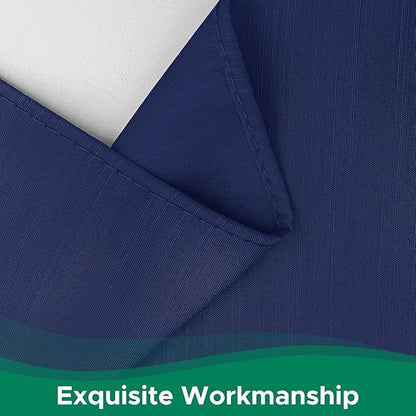 Biscaynebay Wrap Around Bed Skirts for King & Cal King Beds Short Drop of 12", Navy Adjustable Elastic Dust Ruffles Easy Fit Wrinkle Resistant Silky Luxurious Fabric Machine Washable