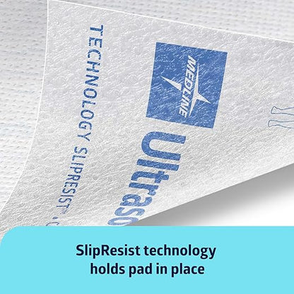 Medline Ultrasorbs Drypads with SlipResist Technology, 30" x 36", 5 Count, Super Absorbent Disposable Bed Pads, Incontinence Bed Pads, Adult Bed Pads, 10x More Absorbent, Chucks For Adults, Elderly