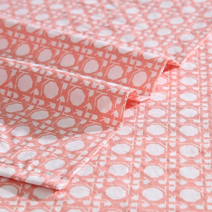 Tommy Bahama - Queen Size Sheet Set, 100% Cotton Percale Bedding with a Crisp & Cool Feel, Bed Sheets with Matching Fitted Sheet & Pillowcases (Bahama Isle Orange)